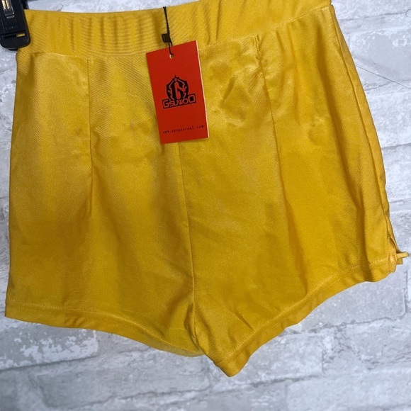 GSUWOO Yellow Spandex Shorts – Small (NWT) - Picture 3 of 4